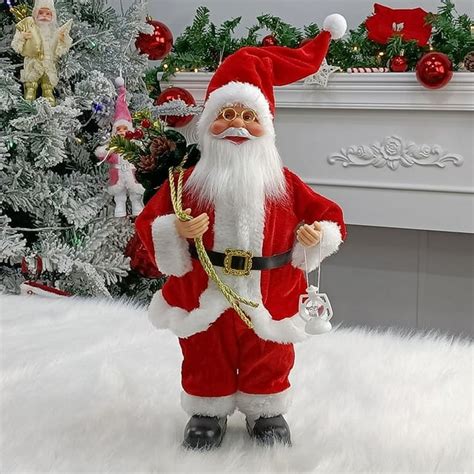 Christmas Sitting Santa Hand Crafted Cute Chic Santa Claus Figurines