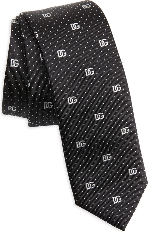 Dolce Gabbana Logo Jacquard Silk Tie ShopStyle