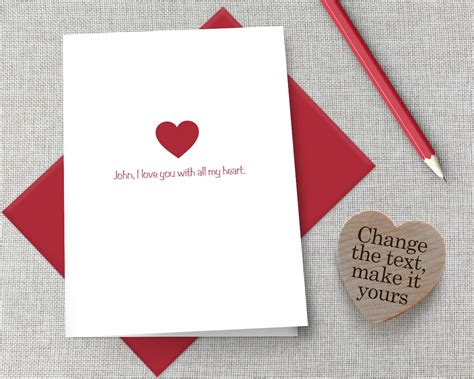 Personalized Valentine's Day Card / Customized Valentine's Day Card ...