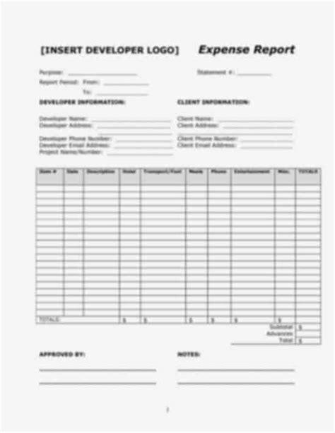 10 Expense Report Templates Word Excel Pdf Formats