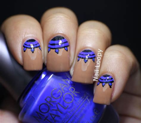 Nail Loopy Nude Neon Half Moon Nail Art Moon Nails Half Moon Nails Nail Art