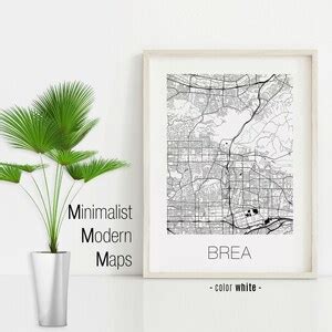 Brea California Brea CA Map Brea Map Brea Print Brea - Etsy