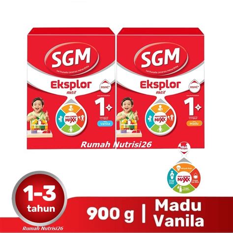 Jual SGM Eksplor Aktif 1 Plus 900 Gr VANILA MADU Shopee Indonesia