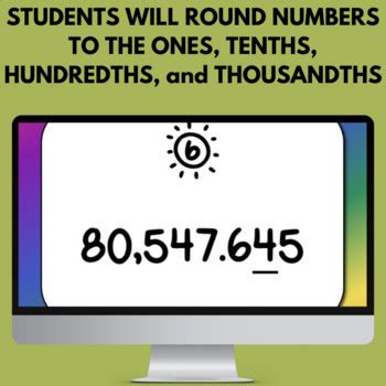 Round Decimals Digital Question Board By Math Rational Middles