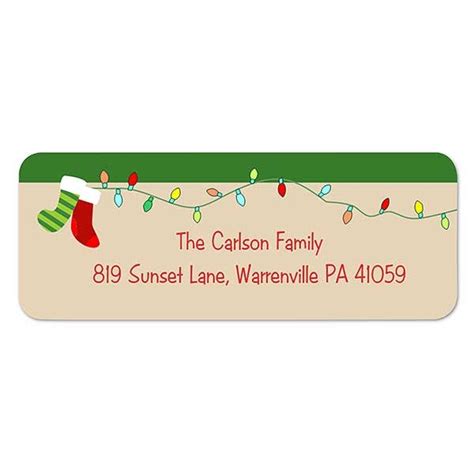 Personalized Holiday Return Address Labels - Christmas Stockings