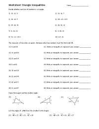 Worksheet Triangle Inequalities | Study notes Geometry | Docsity ...