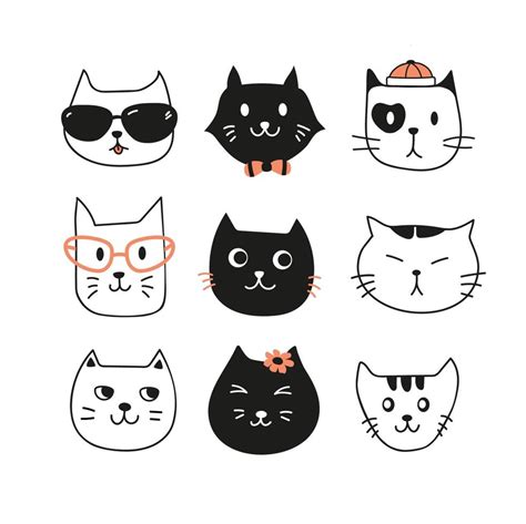 Cat Icons Collection 5295700 Vector Art At Vecteezy