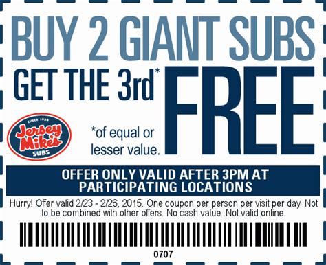 Jersey Mike’s Subs Coupon – B2G1 FREE Giant Subs | Living Rich With ...