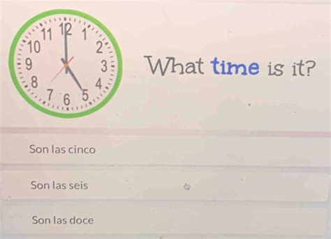 solved  time   son las cinco son las seis son las doce