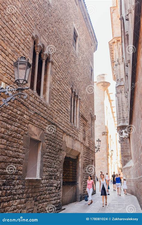 gothic quarter  barcelona editorial stock image image  medieval