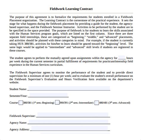 FREE 15 Learning Contract Templates In PDF MS Word Excel