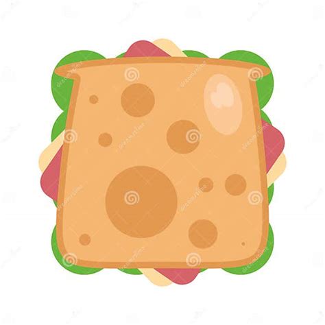 Ham And Cheese Sandwich Stock Illustration Illustration Of Cheddar