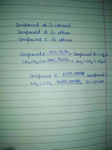 An Organic Compound A On Heating With Conc H So Forms A Compound B