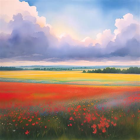 Wildflower Fields 4 Digital Art By Cool Art Ai Fine Art America