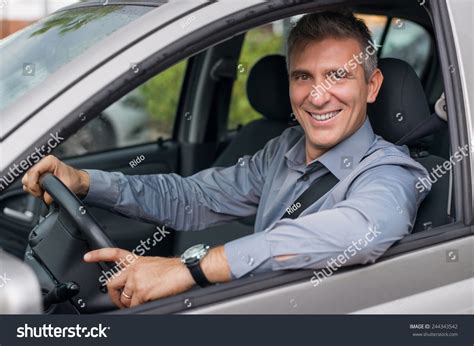 Closeup Smiling Mature Businessman Parking Car Stock Photo Shutterstock