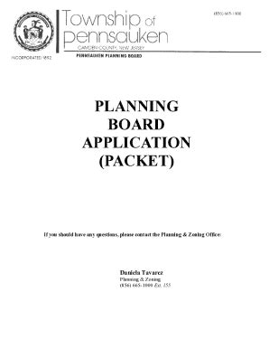 Fillable Online PLANNING BOARD APPLICATION FORM INSTRUCTIONS Fax