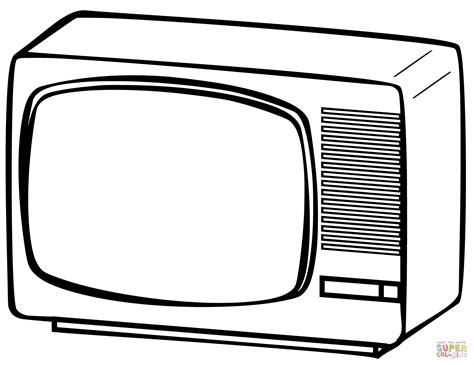 Old School TV Set coloring page | Free Printable Coloring Pages