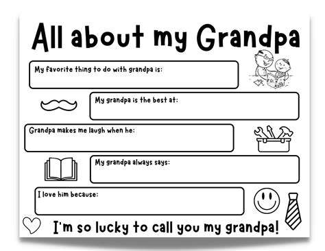 grandpa printable gift  grandkids diy fathers day
