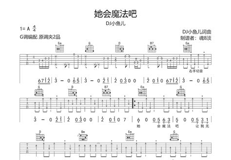 她会魔法吧吉他谱dj小鱼儿g调弹唱83单曲版 吉他世界