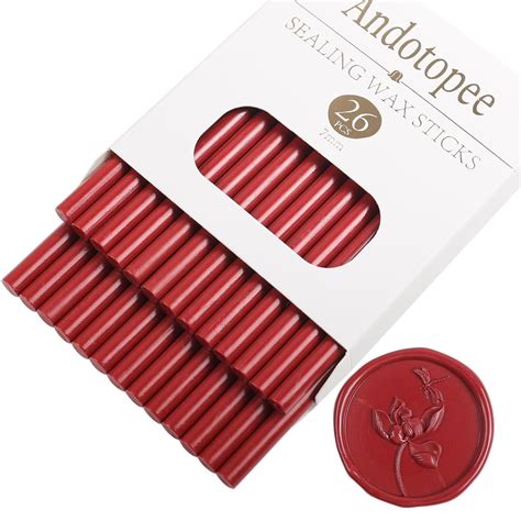 Amazon Vintage Red Wax Seal Sticks 26pcs Andotopee Glue Gun Wax