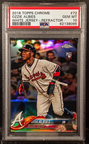 Ozzie Albies Topps Chrome Refractor Rc Rookie Psa Ebay