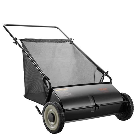 VEVOR Push Lawn Sweeper, 26 Inch Leaf & Grass Collector, Strong Rubber Wheels & Heavy Duty ...