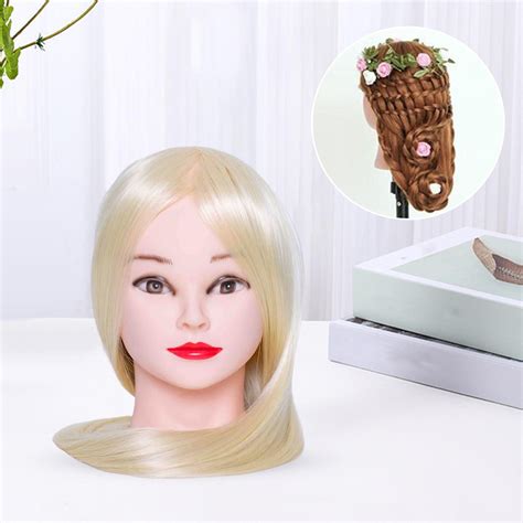 Mannequin Head Hair Styling Training Synthetic Fiber Ornament