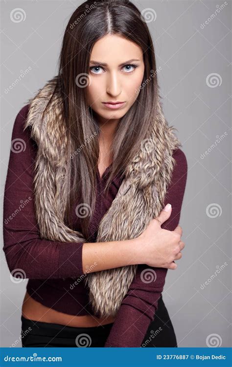 Attractive Brunette Modeling Stock Image Image Of Elegant Brunette