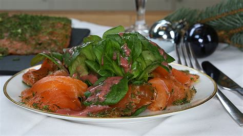 Gebeizter Lachs als Vorspeise Fabios Festtagsmenü Rezept mit Bild