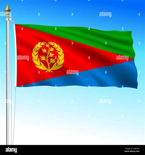 Eritrea Official National Waving Flag African Country Vector