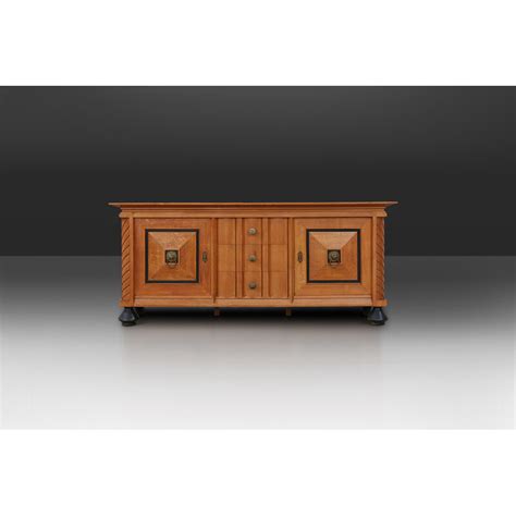 Belgisches Vintage Art Deco Sideboard Aus Massivem Eichenholz Und