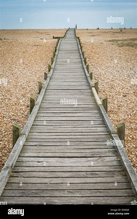 Wooden Board Walk Dungeness Beach Kent England UK Stock Photo Alamy