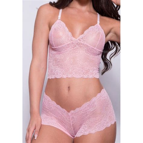 Conjunto Calesson Sem Bojo Em Renda Salmão D200 COMPRA FACIL LINGERIE