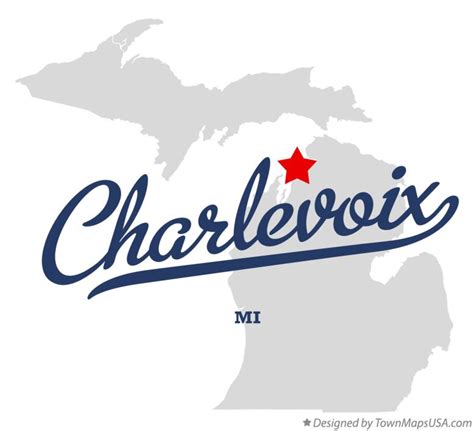 Map of Charlevoix, MI, Michigan