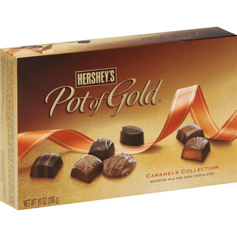 Hersheys Pot Of Gold Chocolates Assorted Milk And Dark Caramels