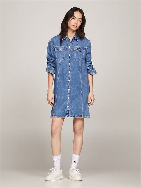 Robe Chemise évasée En Denim Denim Tommy Hilfiger