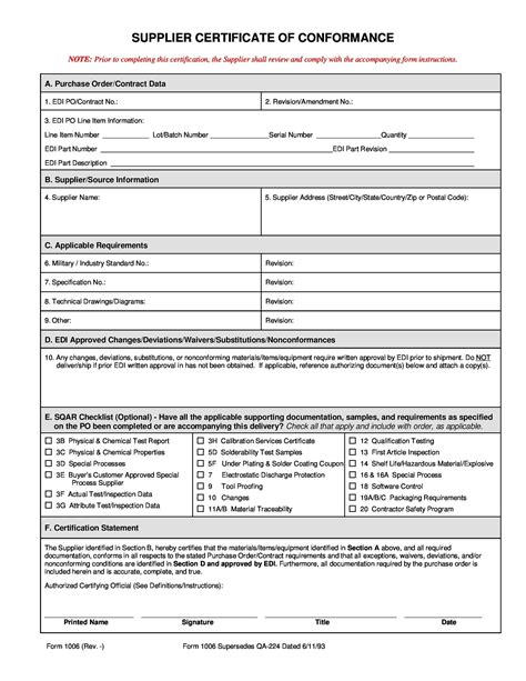 40 Free Certificate Of Conformance Templates And Forms Templatelab