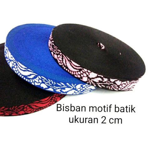 Jual Bisban Tali Webbing Motif Batik Ukuran Cm Roll Panjang