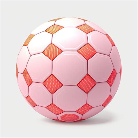 Premium AI Image A Pink And White Soccer Ball With Red Stripes And