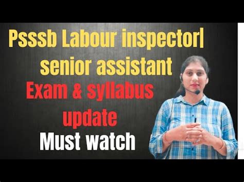 Labour Inspector Senior Assistant Syllabus Exam Updates Psssb