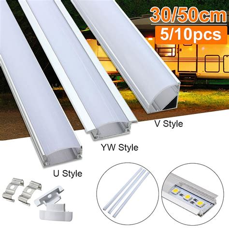 1PCS 50cm Aluminium U V YW Size Shaped Channel Holder Cover For LED