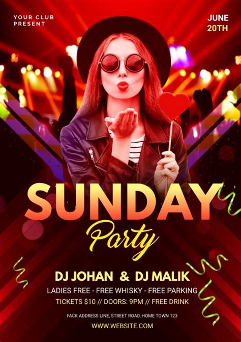 Sunday Party Flyer Template Postermywall