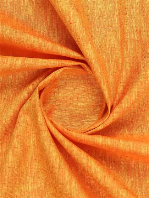 Cotton Blend Dark Orange Colour Plain Shirt Fabric Infinity