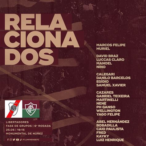 Confira a lista de relacionados do Fluminense para jogo desta terça