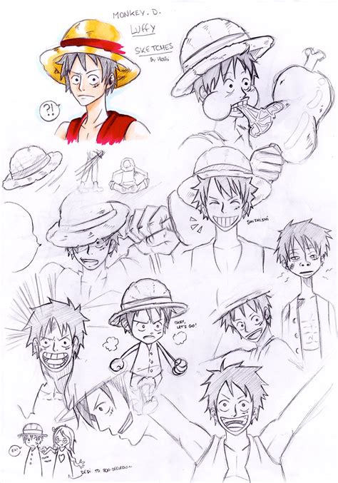 Luffy sketches by HoshiDKCrow on DeviantArt