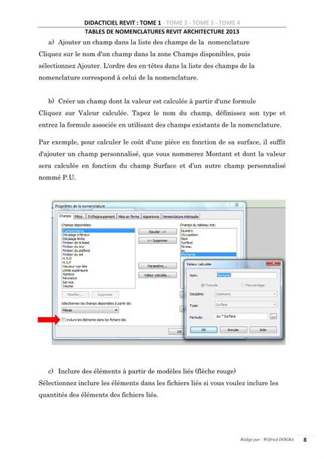 PDF DIDACTICIEL REVIT TOME 1 TABLES DE NOMENCLATURES REVIT