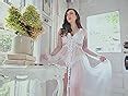 Amazon Bathgown Leaf Flower Lace Wedding Robe Tulle White Sheer Lingerie Robe Floor