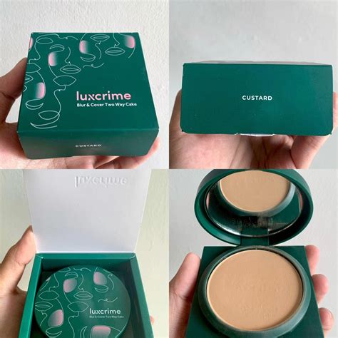 Bedak Two Way Cake Luxcrime Shade Custard New Kesehatan Kecantikan