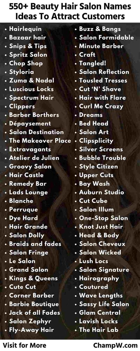 550+ Beauty Hair Salon Names Ideas That Attracts Customers