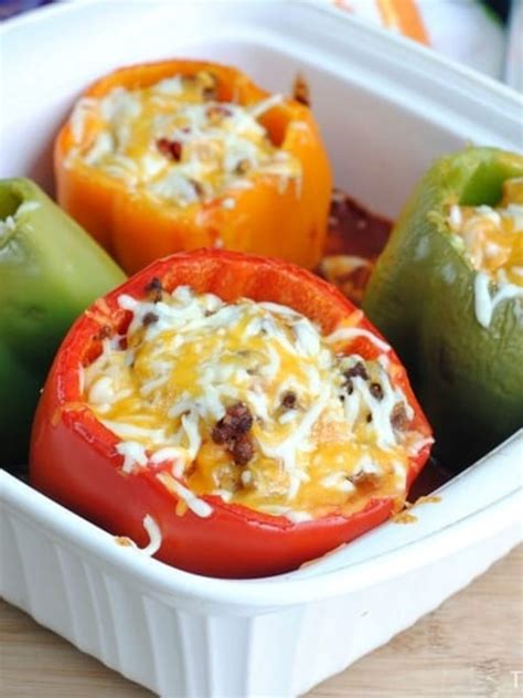 Low Carb Stuffed Bell Peppers Recipe • The Simple Parent